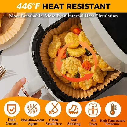 100Pcs Air Fryer Paper Oil Proof Isolation Paper Tray Disposable Non Stick Baking Pad Convenient And Durable Air Fryer Square