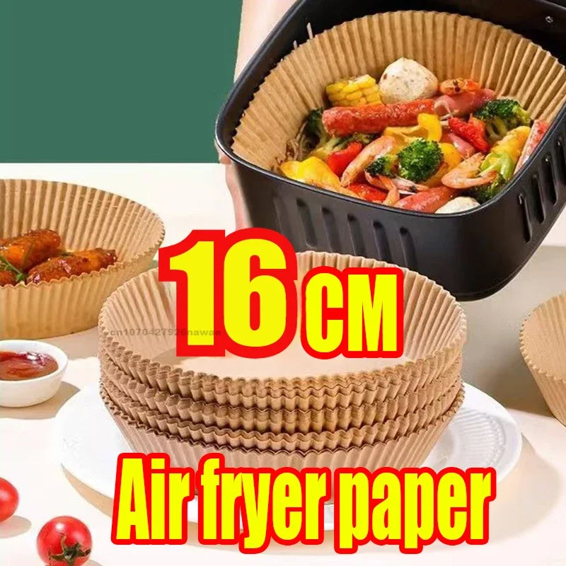 100Pcs Air Fryer Paper Oil Proof Isolation Paper Tray Disposable Non Stick Baking Pad Convenient And Durable Air Fryer Square
