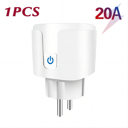 16/20A EU Smart Socket WiFi Smart Plug with Power Monitoring Timing Function Voice Control Works With Tuya APP Alexa Google Home