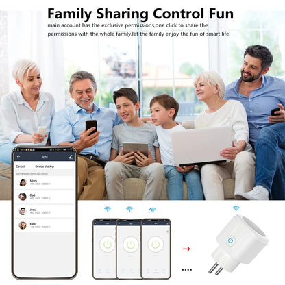 1pcs Tuya ZigBee 3.0 WiFi Smart Plug EU 16A/20A Power Monitor Timing Smart Socket Voice Control via Alexa Google Home Smart Life